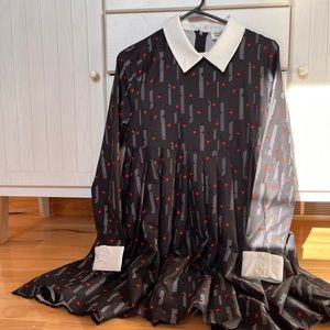 Unique Vintage Black and Red Mini Dress